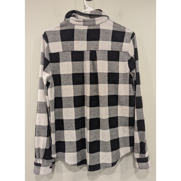 Faherty Black and White Buffalo Check Flannel Long Sleeve Button Down Shirt - Picture 4 of 6
